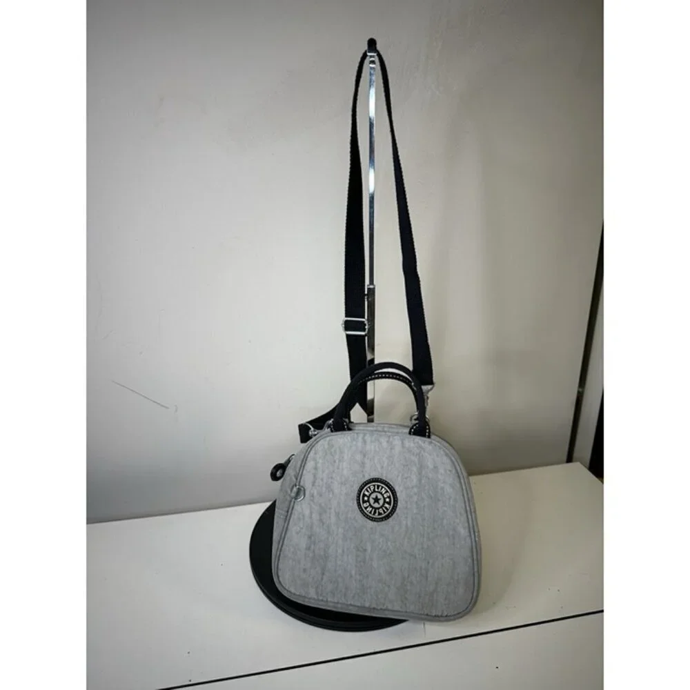 Kipling Small Gray Bag Pockets Logo Unisex Stitching